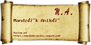Mandzák Anikó névjegykártya
